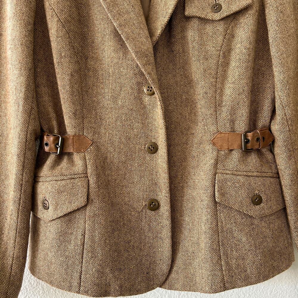 Brown Tweed Equestrian RL Style Jacket by Together Women's Size 10 Vintage - Picture 3 of 10